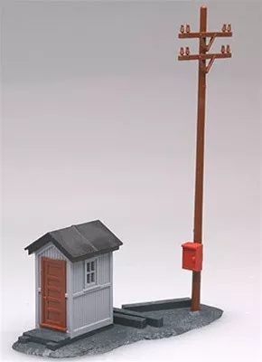 0705 Atlas HO Telephone Shanty and Pole Kit