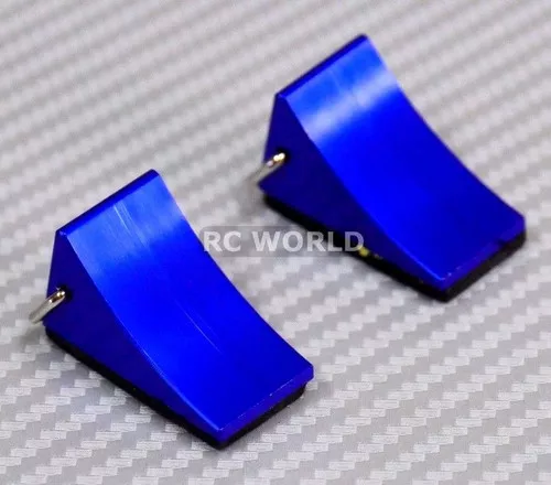 1/10 Garage Accessories Metal Wheel Chocks -Blue-