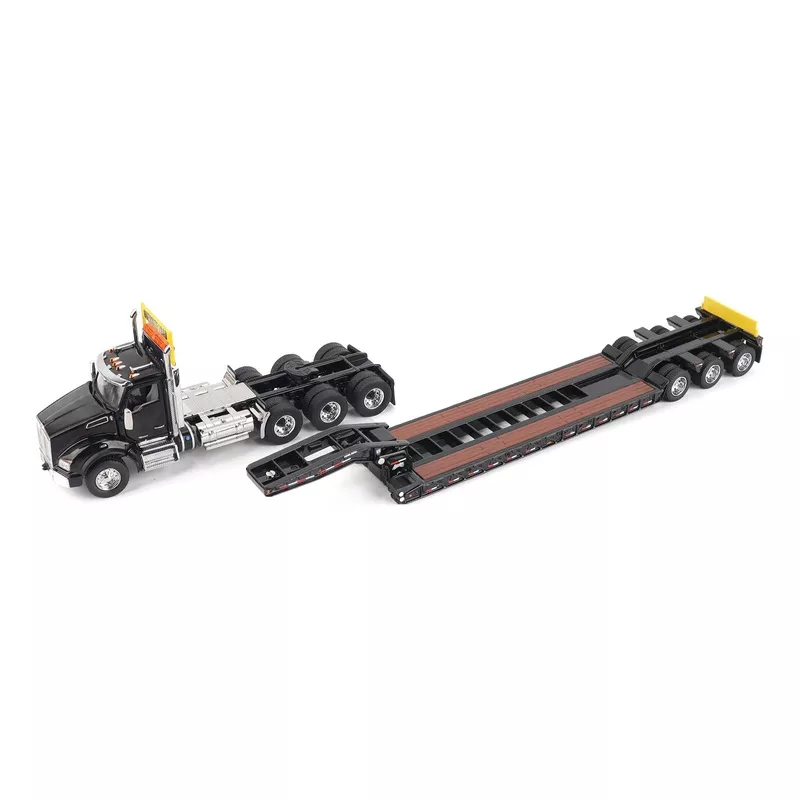 1:50 Kenworth T880 SBFA Daycab Tridem Tractor with Trail King TK 120 HDG Lowboy Trailer White, Transport Series, 71139