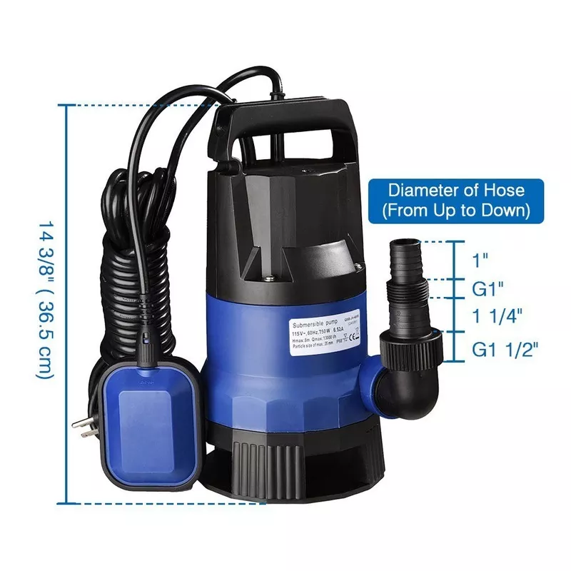 1 HP Sump Water Pump | Heavy-Duty Submersible Basement & Drainage Pump TP01074