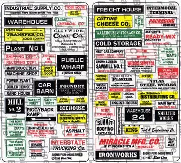 184-155 – Signs for Industries (HO Scale)