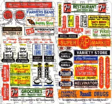 184-58 - "Main St." Storefront Signs III (N Scale)
