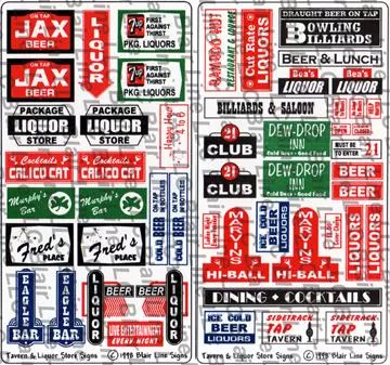 184-59 - Tavern & Liquor Store Signs (N Scale)