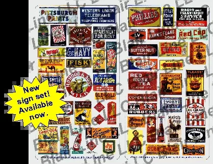 184-60 - Porcelain/Tin Signs Set #1 (N Scale)
