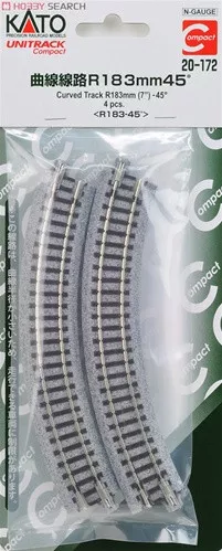 20-172 N Scale KATO 7" R Curve 45 Degree Track (4)