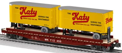 2426720 O Scale Lionel MKT 50' TOFC Flatcar w/20' Trailers