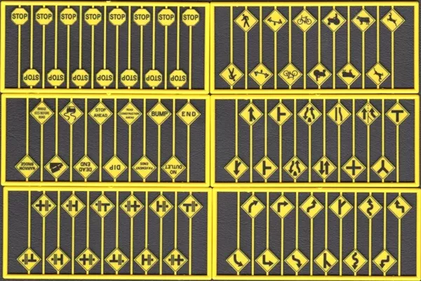 293-8258 – Early Road Sign (Pre 1954) Assortment (HO Scale)