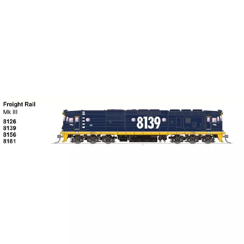 8126 Class DC Mk111 Freight Rail Blue Locomotive: SDS Models