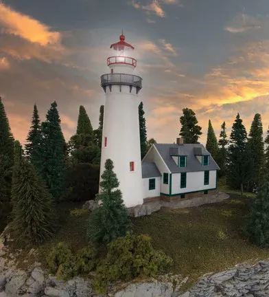 933-3665 HO Scale Walthers Cornerstone Eagle Point Lighthouse Kit
