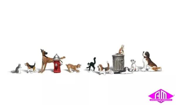 A1841 – Scenic Accents – Dogs & Cats (HO Scale)