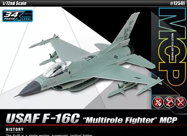 ACADEMY 12541 1 /72 F16C Multi-Role USAF Fighter (Snap)