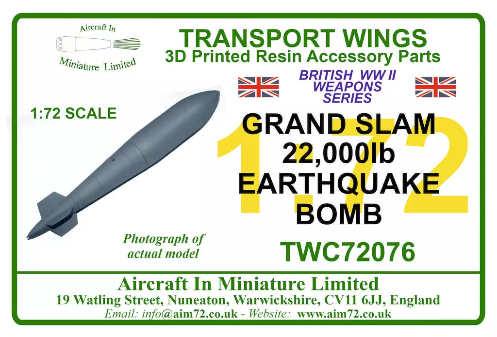 AIM – Transport Wings TWC72076 1:72 Grand Slam bomb.