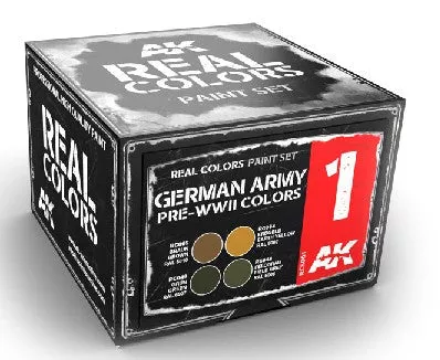 AK Interactive RCS1 Real Colors: German Army Pre-WWII Acrylic Lacquer Paint Set (4) 10ml Bottles (D)