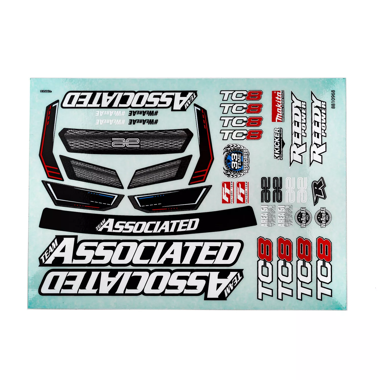 ASC32081RC10TC8 Decal Sheet (Team Associated)