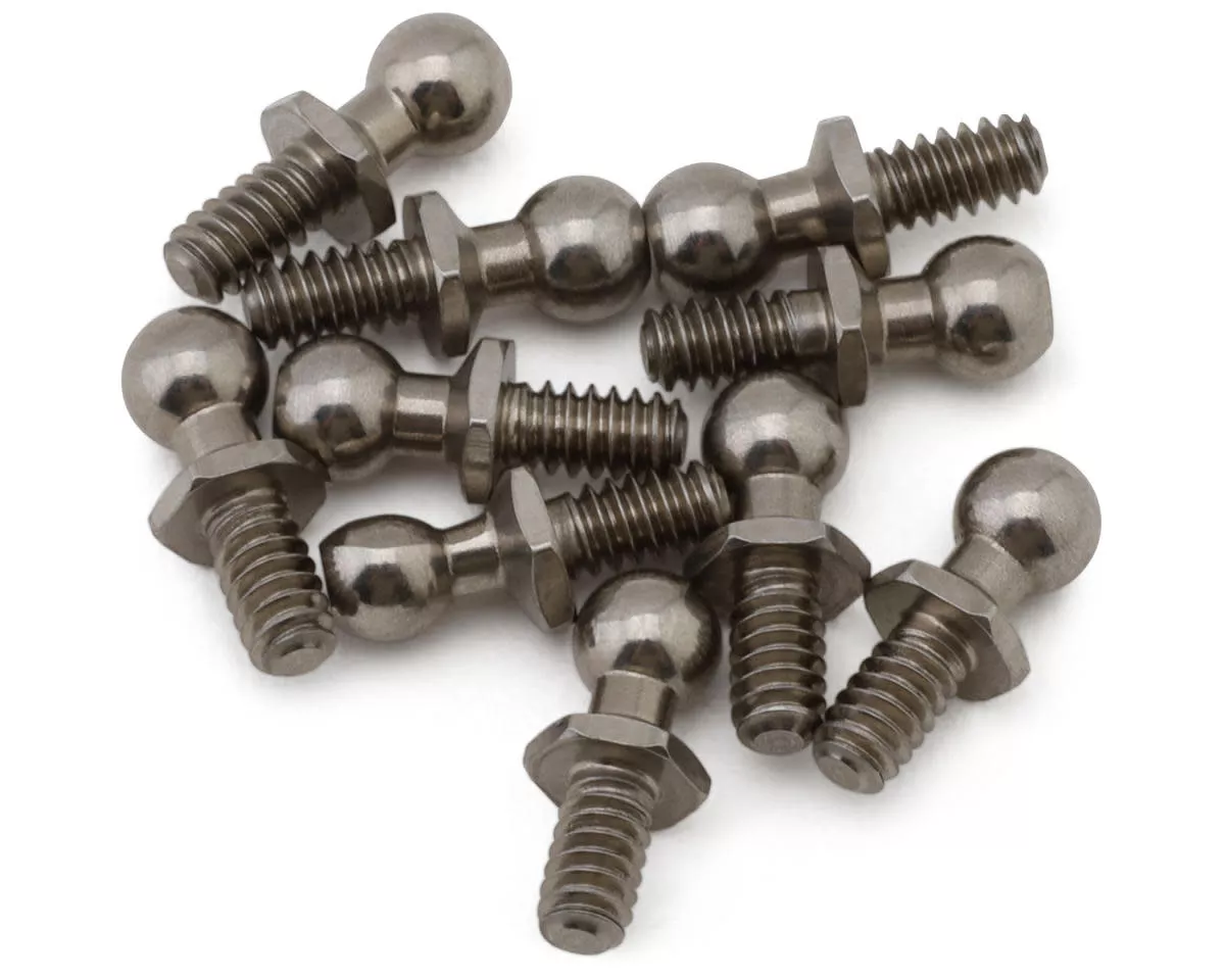 ASC6271RC10 Ballstud Set .20, silver (10) (Team Associated)