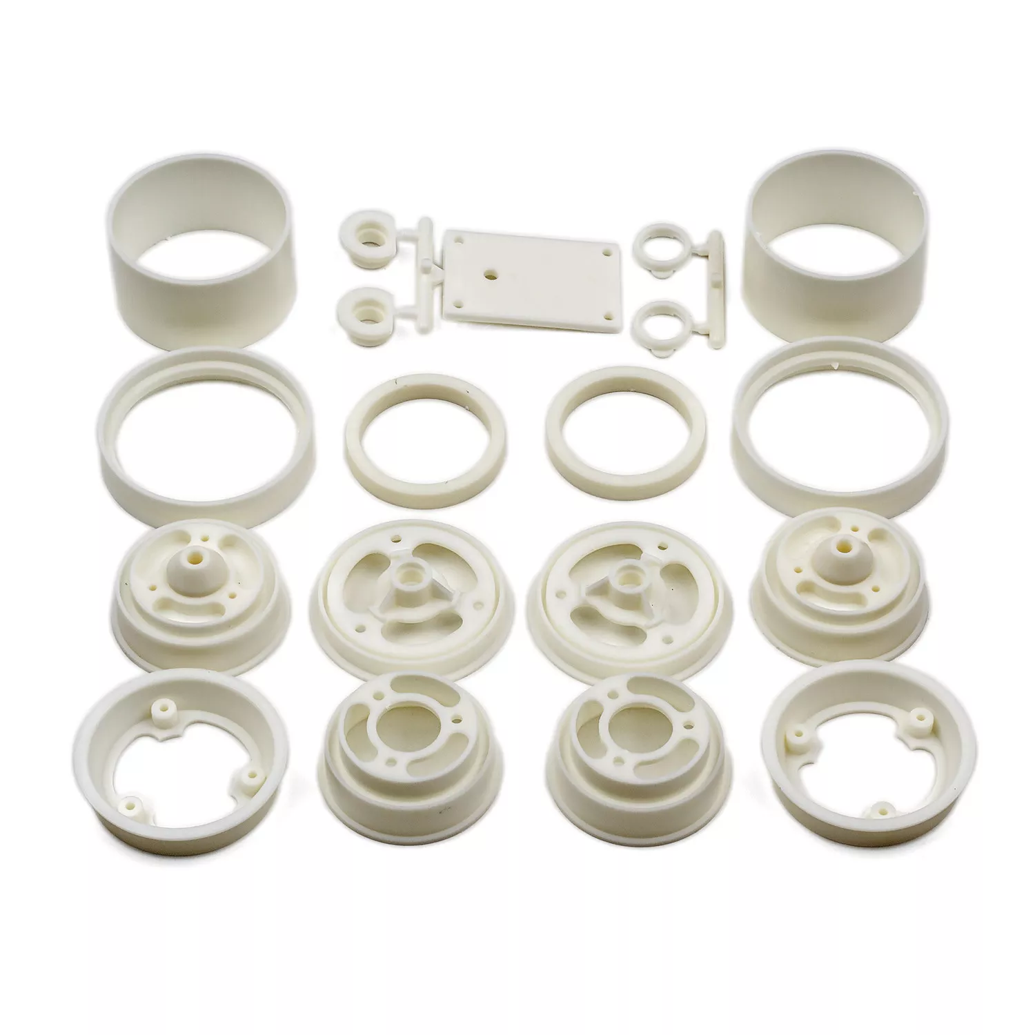 ASC6643RC10 Wheels, front and rear, white (Team Associated)