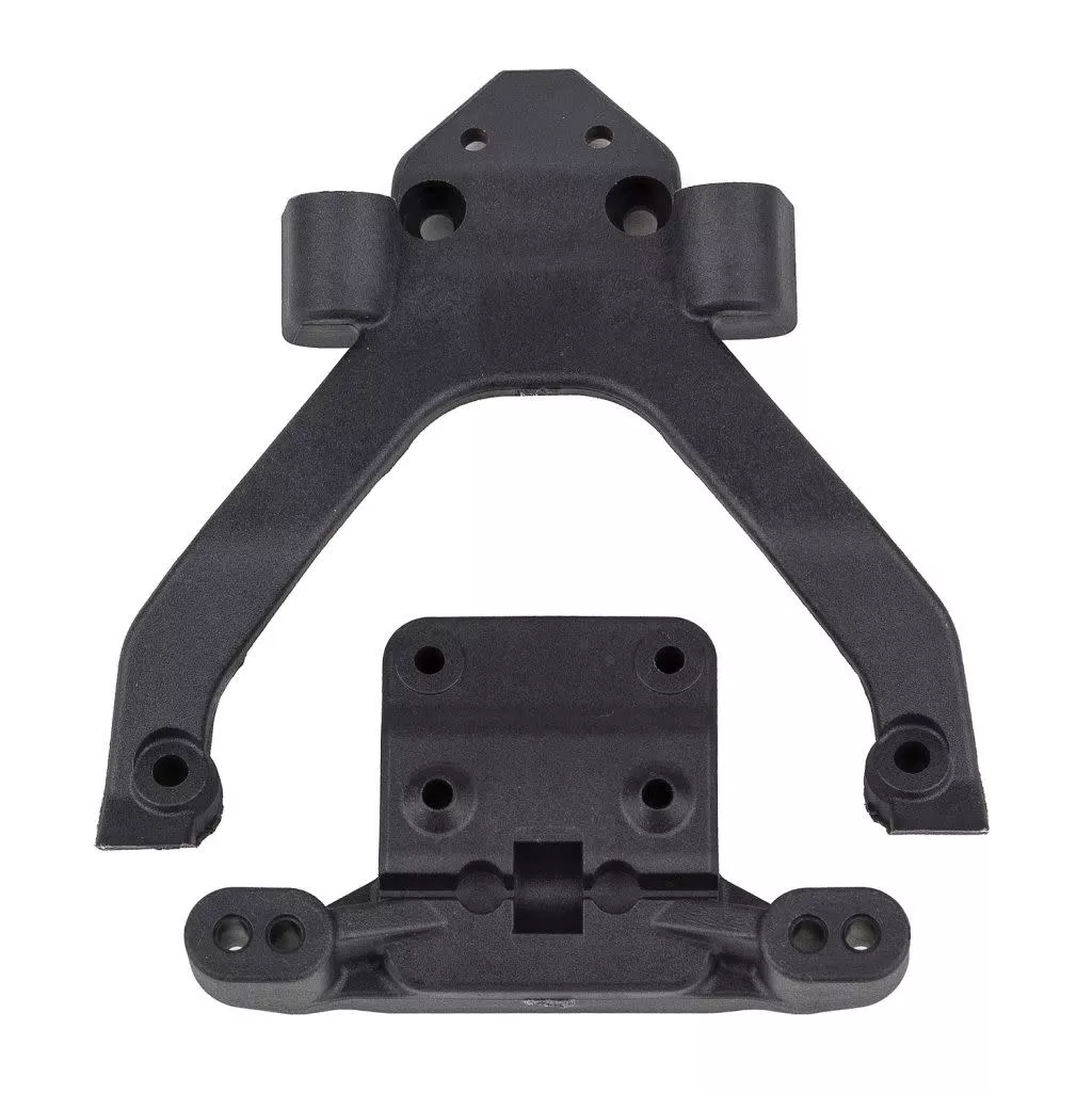 ASC71183RC10B6.4 FT Front Top Plate and Ballstud Mount, angled, carbon (Team Associated)