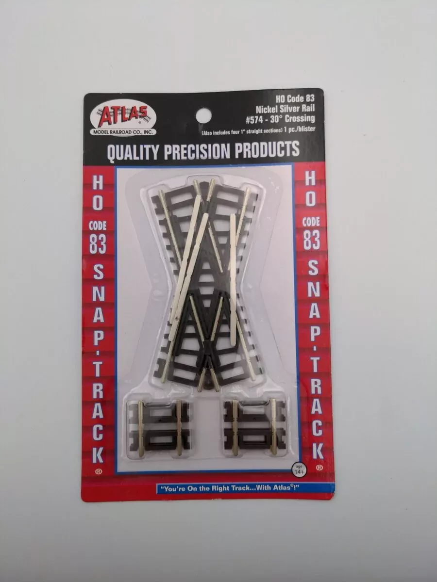 Atlas 0574 HO Code 83 Nickel Silver Rail 30° Crossing Track