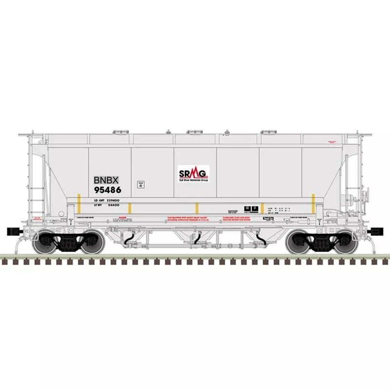 Atlas 20006833 HO Trinity 3230 Covered Hopper Greenbrier Management Services (BNBX) 95475 (Gray/Black/Red)