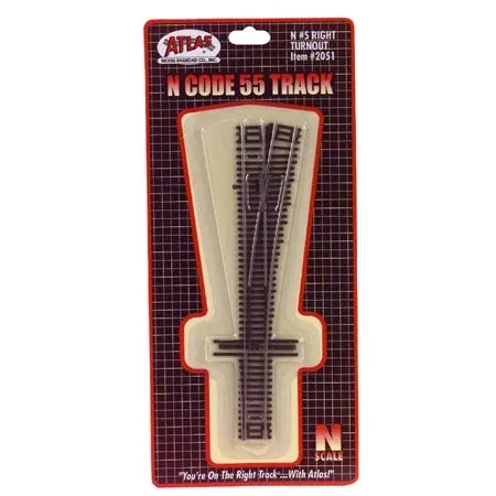 Atlas 2051 N Scale Code 55 #5 Right Hand Turnout