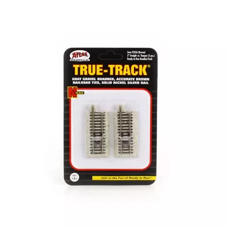 Atlas 2426 N Scale Code 65 True-Track 2″ Straight with Brown Track Bumper