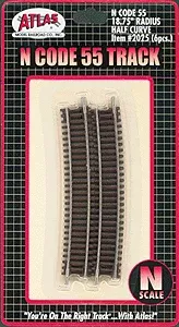 Atlas N 2025 Code 55 Track 18.75" Radius 1/2 Curve (6)