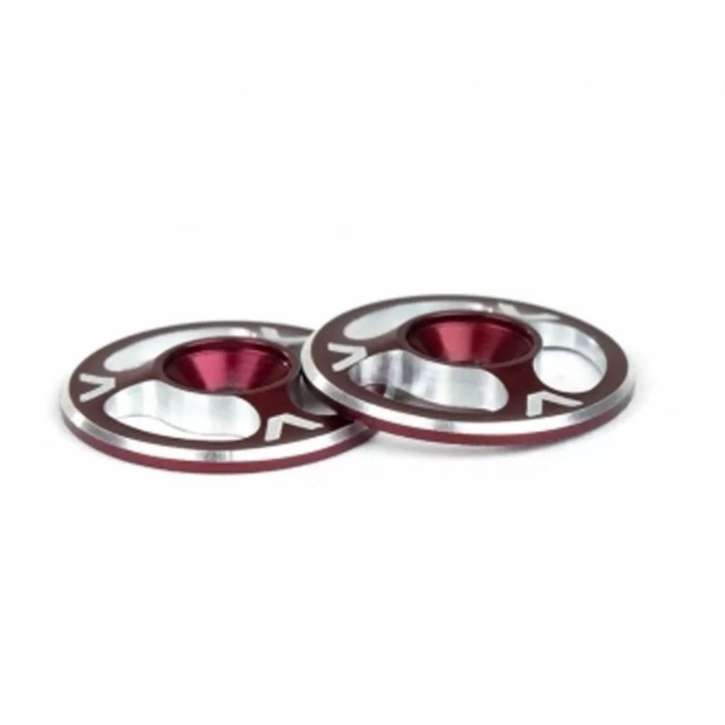 AV1060-REDTriad Wing Buttons Red M3 (2) (Avid RC)