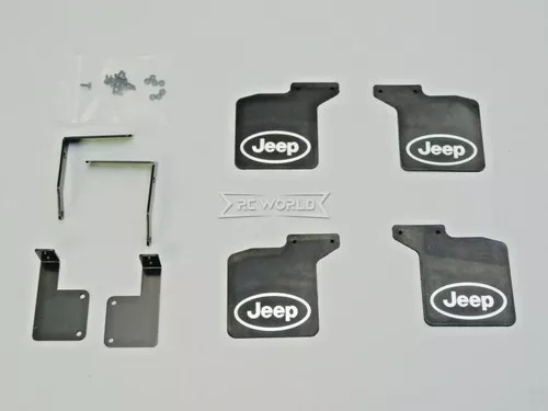 Axial SCX-10-3 JEEP Wrangler MUD FLAPS Front + Rear w/ Bracket (4)pcs