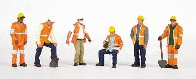 Bachmann 33106 HO Scale SceneScapes(TM) Figures -- Maintenance Workers pkg(6)