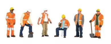 Bachmann 33156 O Scale Maintenance Workers – SceneScapes(TM) — pkg(6)