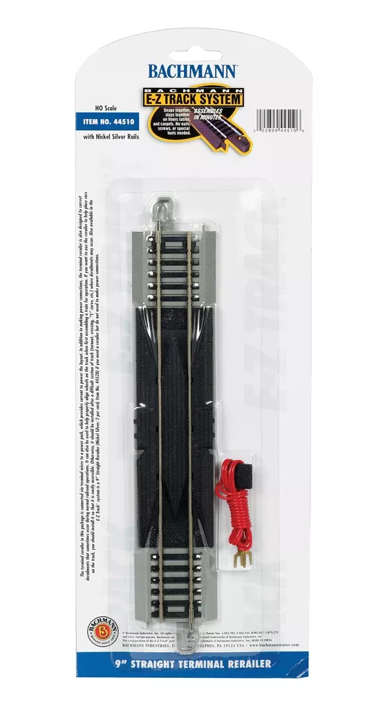 Bachmann 44510 HO Scale E-Z Track 9″ Straight Terminal Re-railer