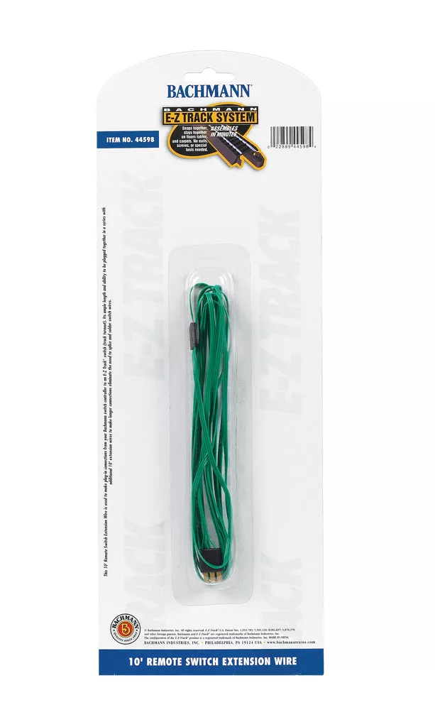 Bachmann 44598 10′ GREEN SWITCH EXTENSION WIRE (ALL SCALES) HO SCALE NEW