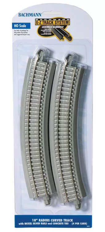 Bachmann 44701 18″ RADIUS CURVED TRACK, HO Scale