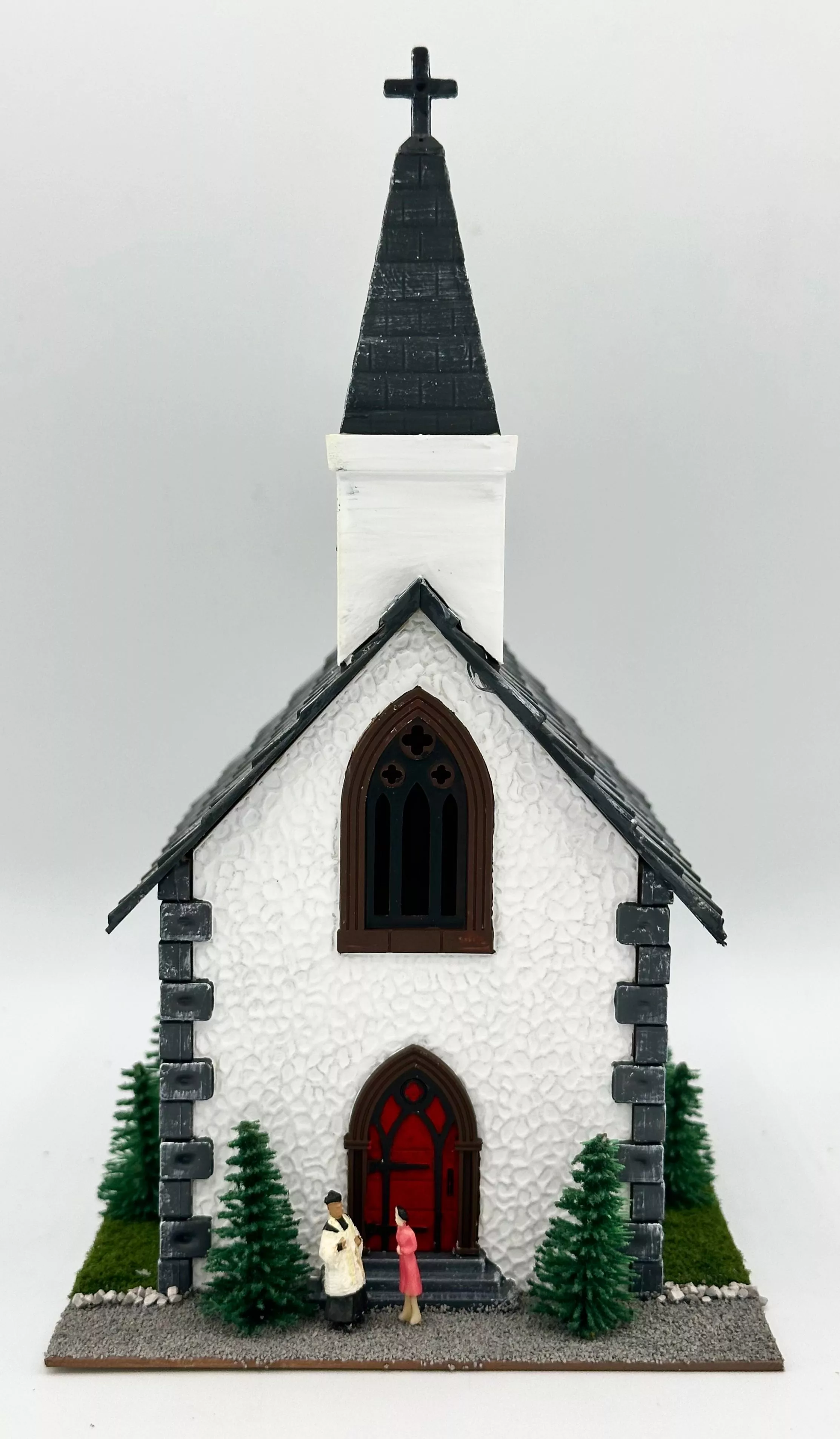 Bachmann HO Scale 49-2576 CustomPainted/Weathered Country Church Lighted
