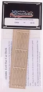 BTS (Better Than Scratch) 22606 HO Scale Laser-Cut, Self-Adhesive Wood Flat Car Deck — For Ertl 40′ Flat Car w/Stakes (Car Out of Production)