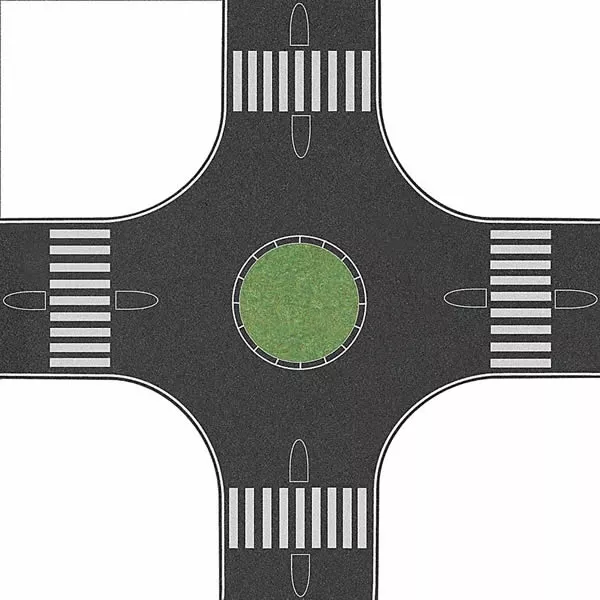 Busch 1101 HO Scale Streets/Roadway 4-Way Roundabout (Traffic Circle)