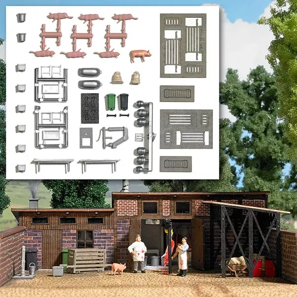 Busch 1171 HO Scale Slaughterhouse Scene Accessories
