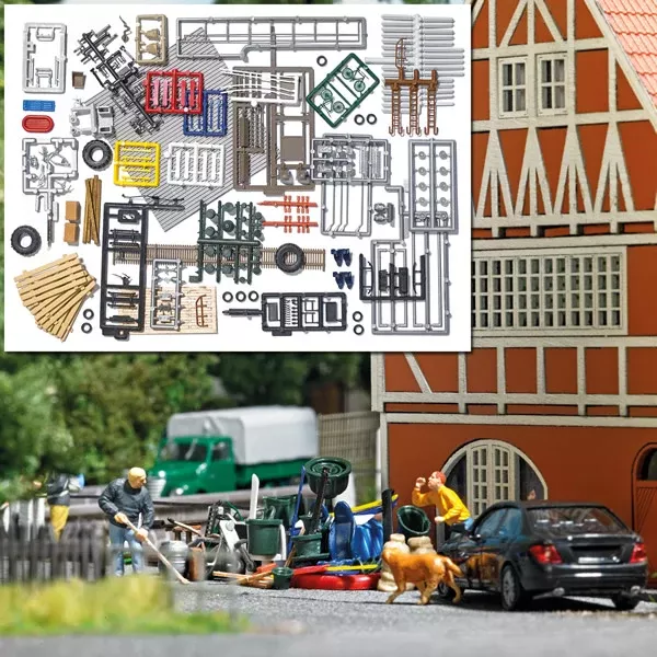 Busch 1634 HO Scale Junk Mega Set -- Various Injection-Molded Pieces