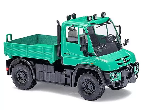 Busch 50919 HO Scale 2014 Mercedes-Benz Unimog U 430 Heavy-Duty Pickup Truck – Assembled — Agrar (green)