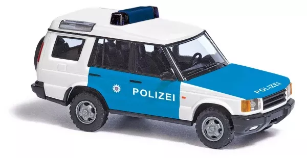 Busch 51917 HO Scale 1998-2004 Land Rover Discovery - Assembled -- Thuringen, Germany, Police (blue, white, German Lettering)