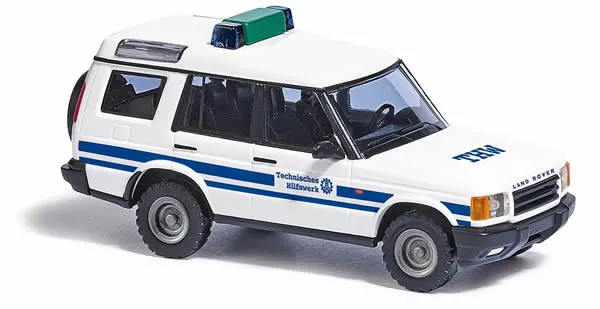 Busch 51924 HO Scale 1998-2004 Land Rover Discovery - Assembled -- THW (white, blue, German Lettering)