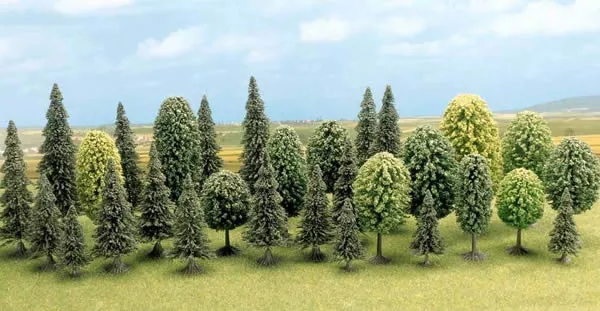 Busch 6589 N Scale Mixed Forest Tree 12-Piece Set