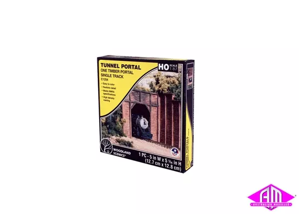 C1254 – Single Portal 1pc – Timber (HO Scale)