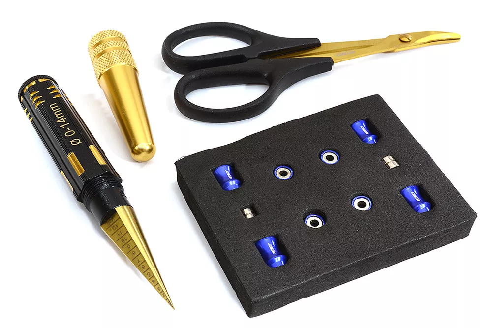 C31019BLUEUniversal Plastic R/C Body Mounting Hole, Cut & Trim Tool Kit (Integy)