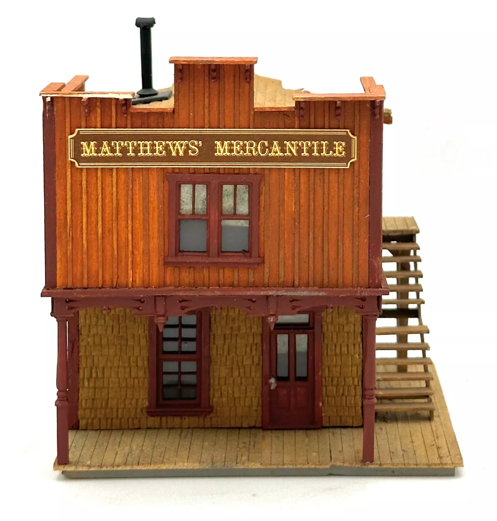 Campbell #371 HO Scale “Mathews’ Mercantile” Laser Cut Wooden Custom PaintedFully Assembled