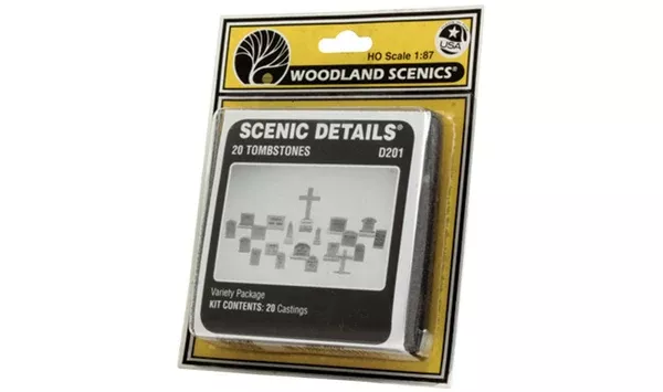 D201 - Tombstones 20pc (HO Scale)