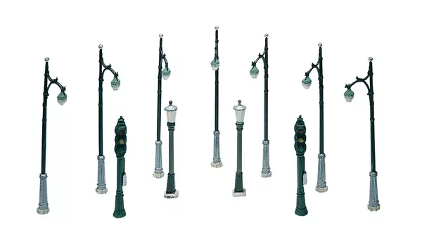 D248 - Street & Traffic Lights 11pc (HO Scale)