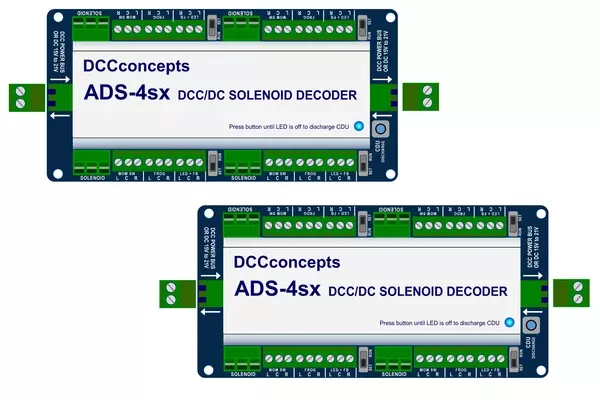 DCC Concepts DCD-ADS-8SX – 8 Channel Accessory Decoder CDU Solenoid Drive & Digital Relay SX