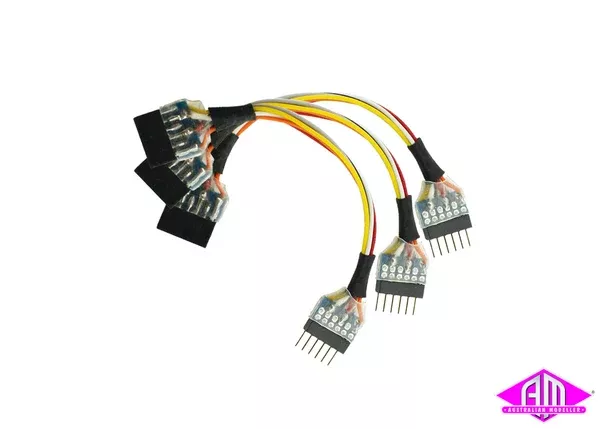 DCC Concepts DCD-HZ66.3 – NEM651 6 Pin Plug to 6 Pin Socket Harness (3 Pack)