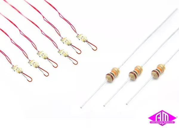 DCC Concepts LED-NLRW – NANOlight (w/Resistors) – 2 Colour – Red/White (6 Pack)